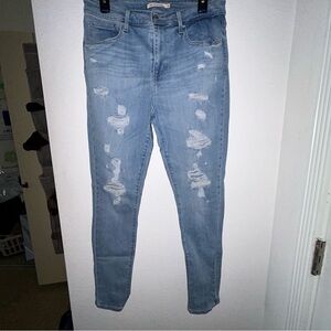 Levi’s 721 High Rise Skinny Ripped Jeans